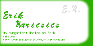 erik maricsics business card